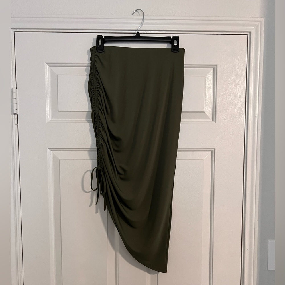 Green Asymmetrical Express Skirt